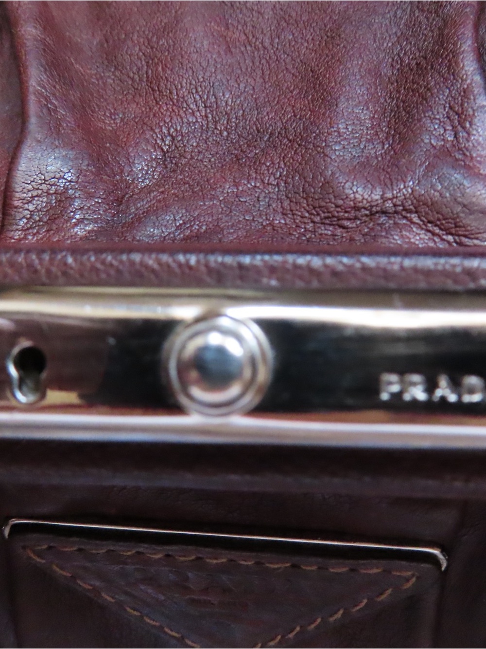 Vintage Prada Brown Leather Doctor Bag Frame Top Handle Handbag - Picture 11 of 16
